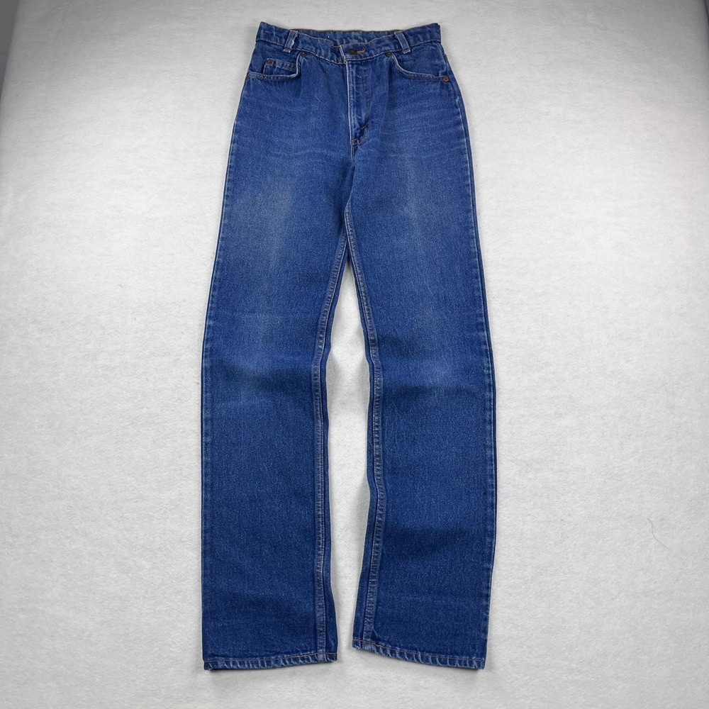 Vintage Levis White Patch Orange Tab Jeans Womens 26 High Rise Straight Scovill - Picture 3 of 13